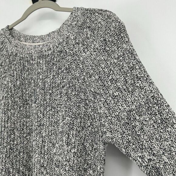 Free People Electric City Sweater Marled Black Pullover Knit Crew Neck Size M - Picture 4 of 11